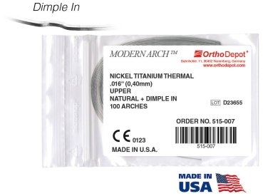 Nickel-Titan thermoaktiv, Natural, RUND, Dimple In (Modern Arch™)