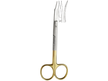 Surgical Scissors serrated TC, Goldman-Fox, 130 mm, curved