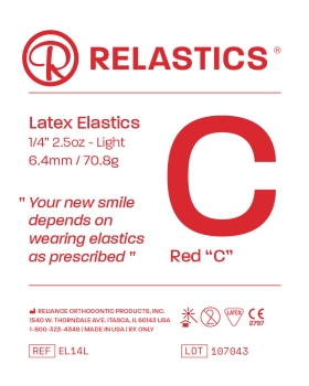 Relastics™ Intraorale Elastics, Latex, Durchmesser 1/4" = 6,4 mm