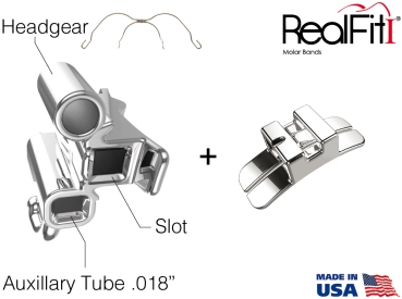 RealFit™ I - Maxillary - Triple combination + pal. Sheath (tooth 26, 27) Roth .022"