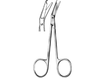 Suture and ligature scissors, curved, 115 mm