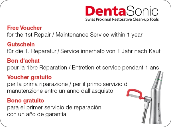 DentaSonic™, BASIC SET - Ohne Wasserkühlung; 4:1 + Service-Gutschein (1 Jahre)
