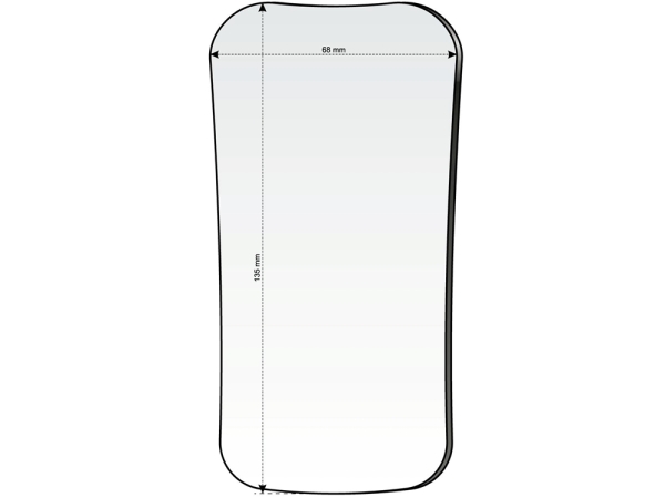 Chrome-plated glas mirror, occlusal