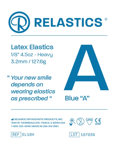 Relastics™ Intraorale Elastics, Latex, Durchmesser 1/8" = 3,2 mm