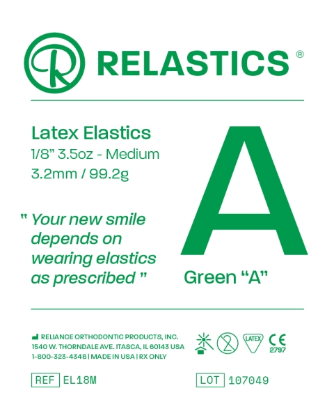 Relastics™ Intraorale Elastics, Latex, Durchmesser 1/8" = 3,2 mm
