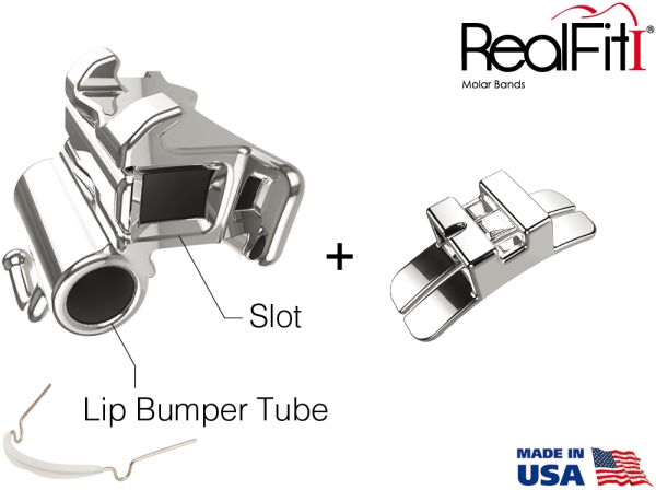 RealFit™ I - Mandibular - Double combination incl. Lip bumper tube + lin. Sheath (tooth 36) MBT* .018"