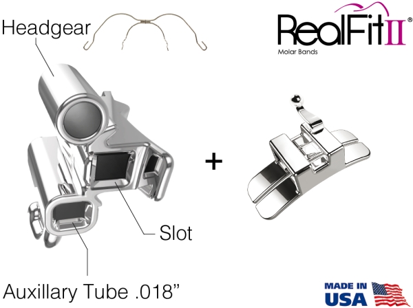 RealFit™ II snap - Maxillary - Triple combination + pal. Sheath (tooth 17, 16) Roth .022"