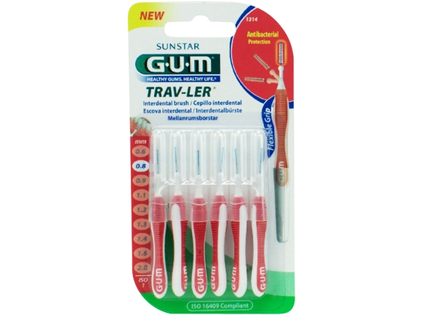 GUM TRAV-LER 0,8 candle red 6pcs