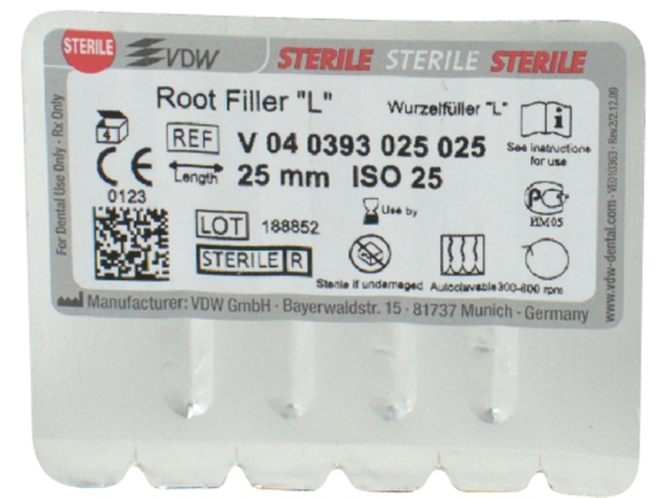 Root filler 393/25 25mm sterile 4pcs.