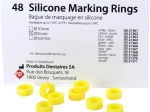 Silikon Ringe 8,0mm gelb 48St
